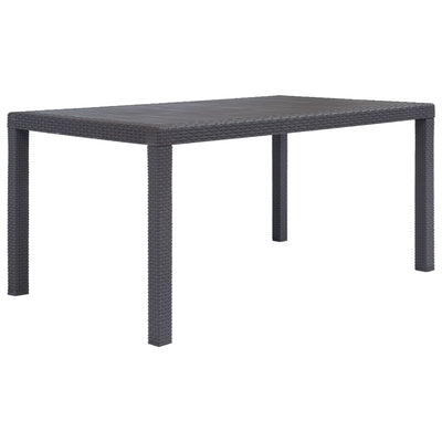 Table de jardin en plastique marron aspect rotin