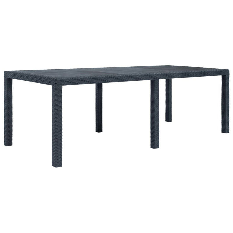 Table de jardin en plastique marron aspect rotin