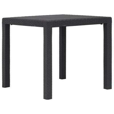 Table de jardin en plastique marron aspect rotin