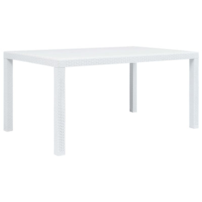 Table de jardin en plastique marron aspect rotin