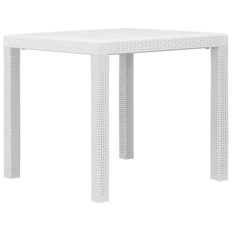 Table de jardin en plastique marron aspect rotin