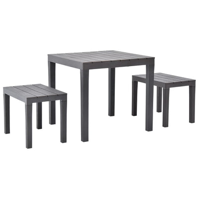 Table de jardin en plastique marron avec bancs inclus