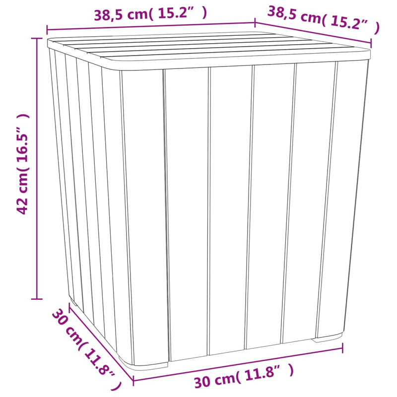 Table de jardin en plastique noir compacte