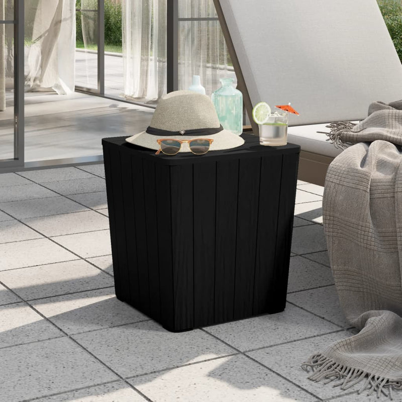 Table de jardin en plastique noir compacte