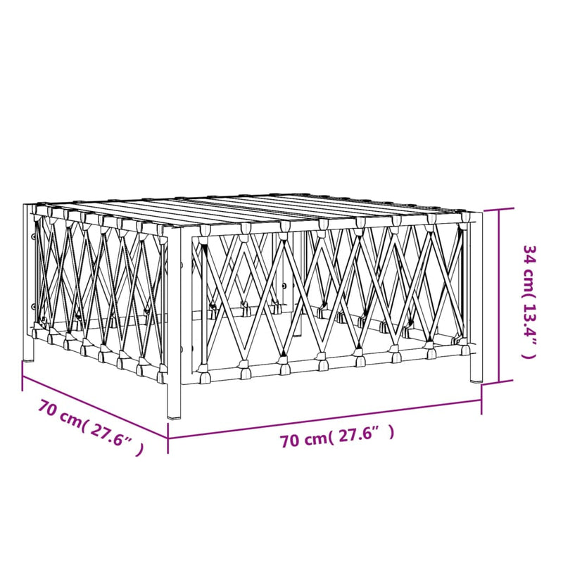 Table de jardin en tissu tissé compacte