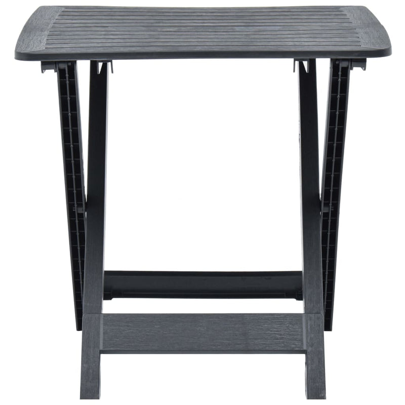 Table de jardin pliable et solide en plastique de couleur anthracite