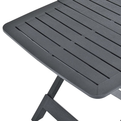 Table de jardin pliable et solide en plastique de couleur anthracite