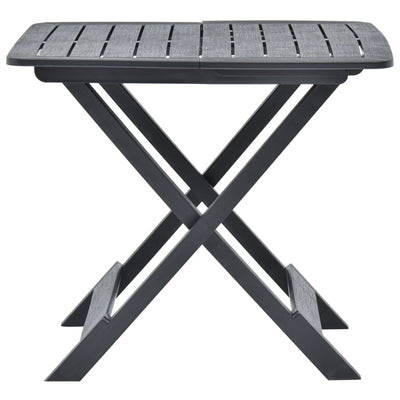 Table de jardin pliable et solide en plastique de couleur anthracite