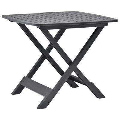 Table de jardin pliable et solide en plastique de couleur anthracite