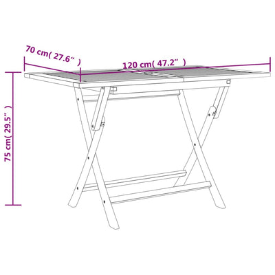 Table de jardin pliante en teck durable