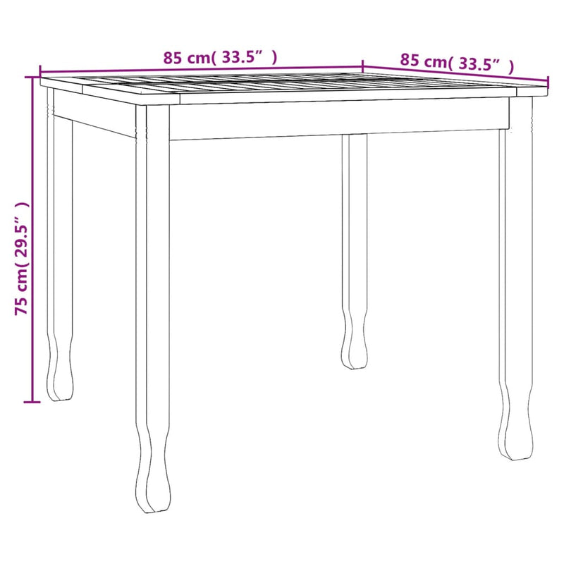 Table de jardin solide en teck massif