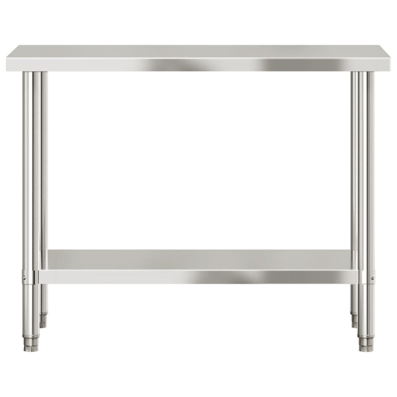 Table de travail pour cuisine en inox durable et compacte