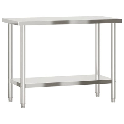 Table de travail pour cuisine en inox durable et compacte