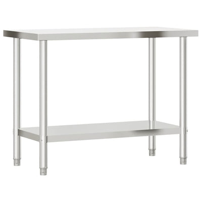 Table de travail pour cuisine en inox durable et compacte