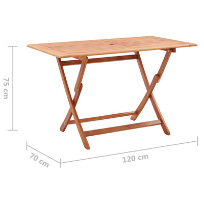 Table en bois d'eucalyptus pliante pour jardin