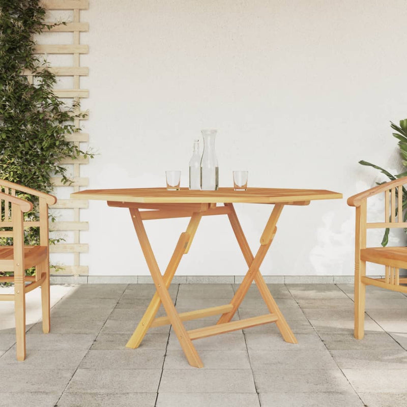 Table en bois pliante de jardin élégant et solide en teck massif