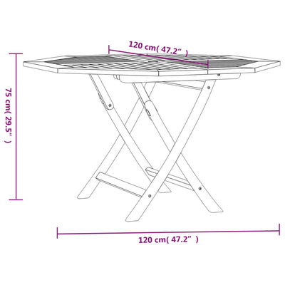 Table en bois pliante de jardin élégant et solide en teck massif