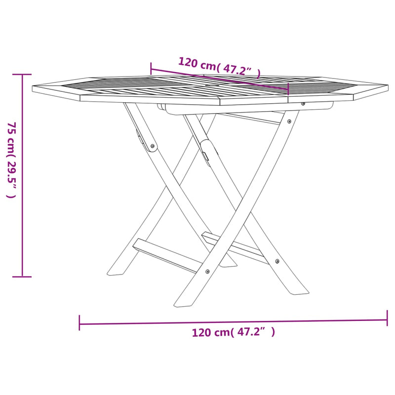 Table en bois pliante de jardin élégant et solide en teck massif