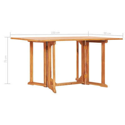 Table en bois pliante de jardin papillon en teck solide