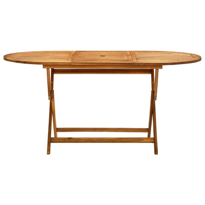 Table en bois pliante moderne en bois solide d'acacia pour jardin