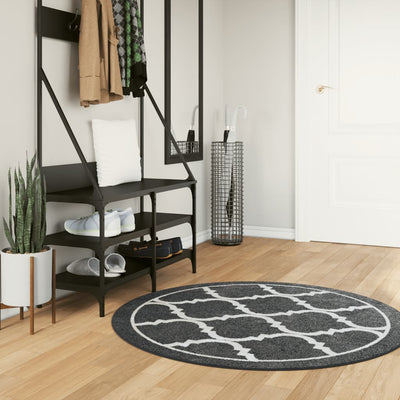 Tapis rond avec motifs géométriques en polyester et design