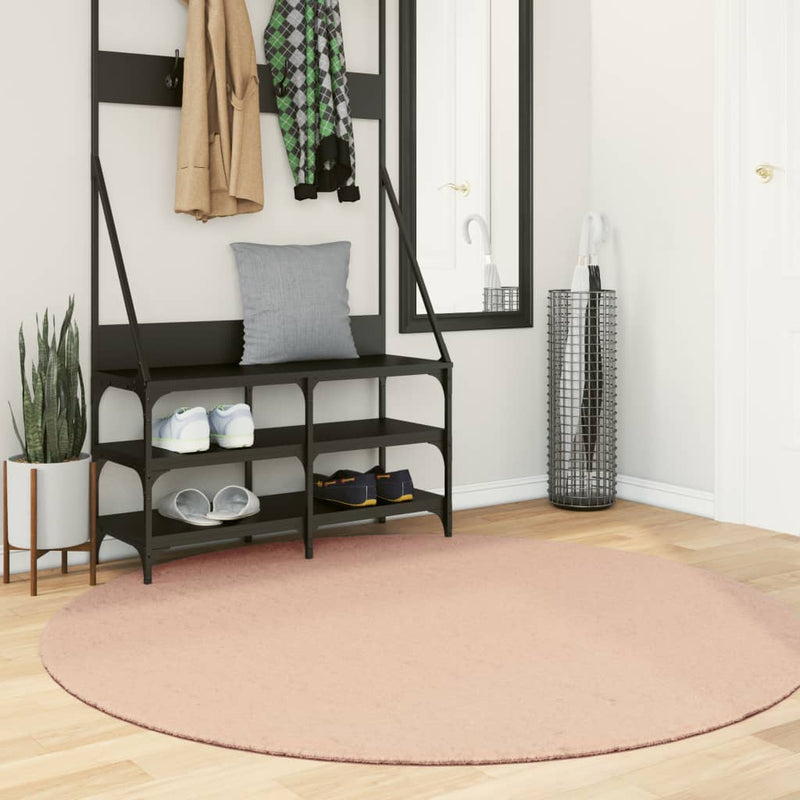 Tapis rond moderne en polyester et antidérapant